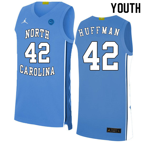 2020 Youth #42 Brandon Huffman North Carolina Tar Heels College Basketball Jerseys Sale-Blue